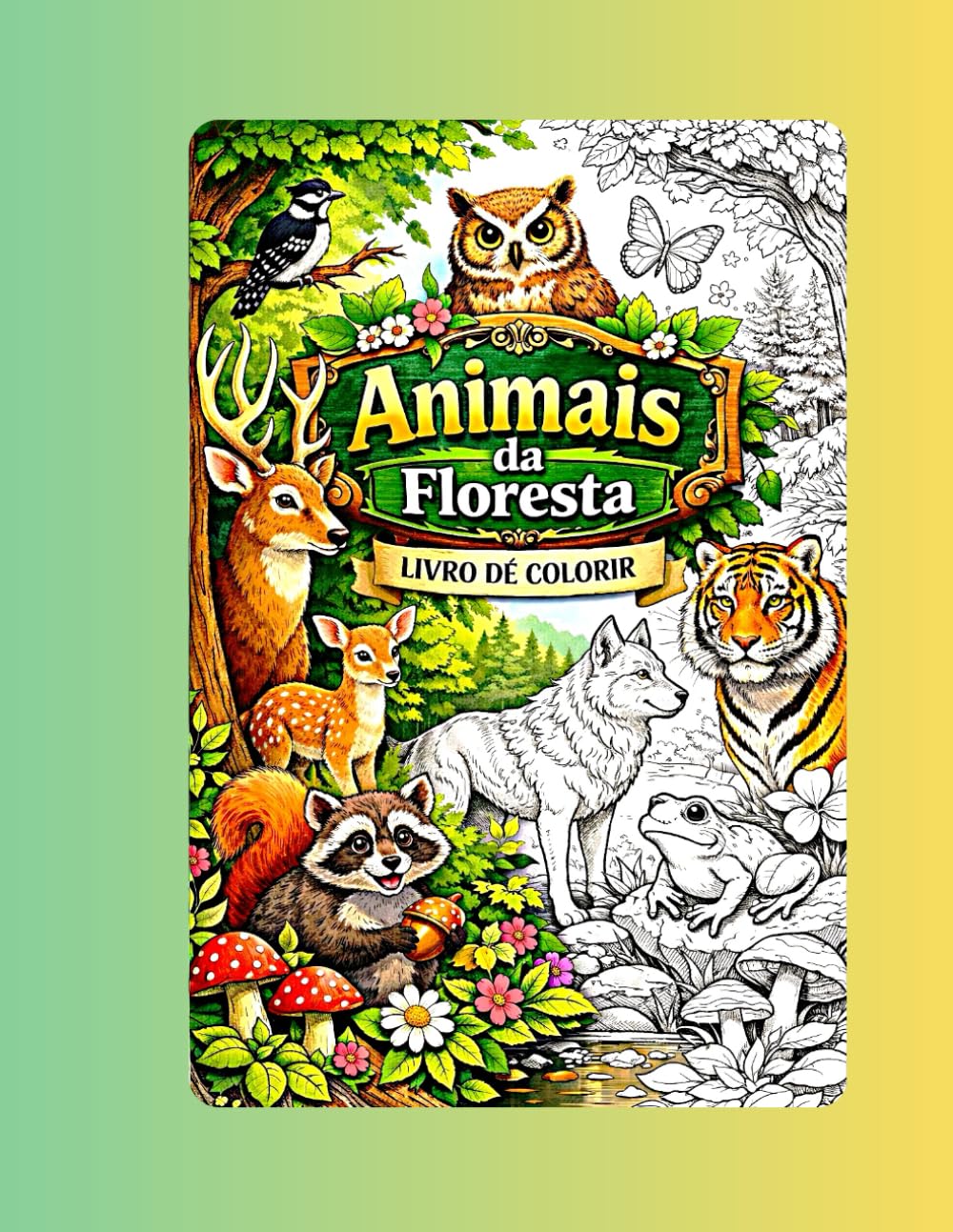 Animais da floresta livro de colorir