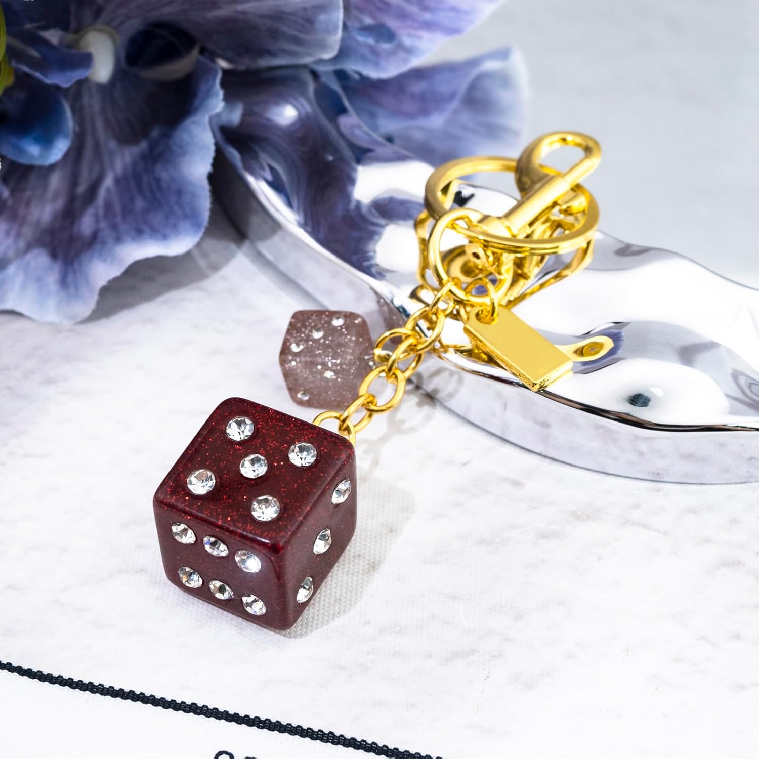 Dice Keychain Dice Bag Charm for Women Purse Charm for Handbags Cute Keychain Accessories Gift for Women - Image 3