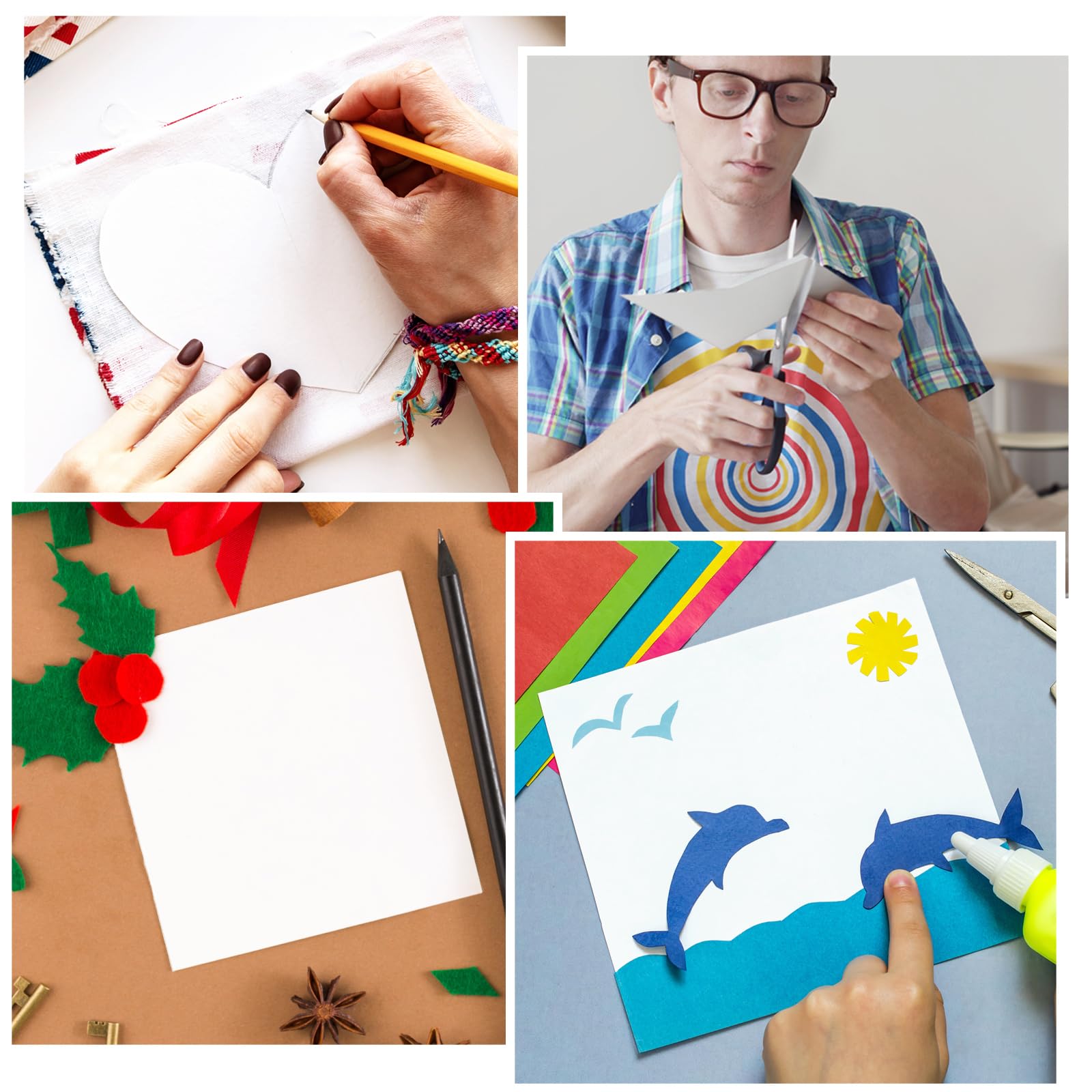 Ctosree 100 arkuszy 30 x 30 cm, karton, papier do scrapbookingu, 180 g/m², 29,5 kg, grubość, ciężkie, kreatywne materiały do tworzenia kart do drukarki, zaproszeń, menu, kolekcji, projektów DIY, białe