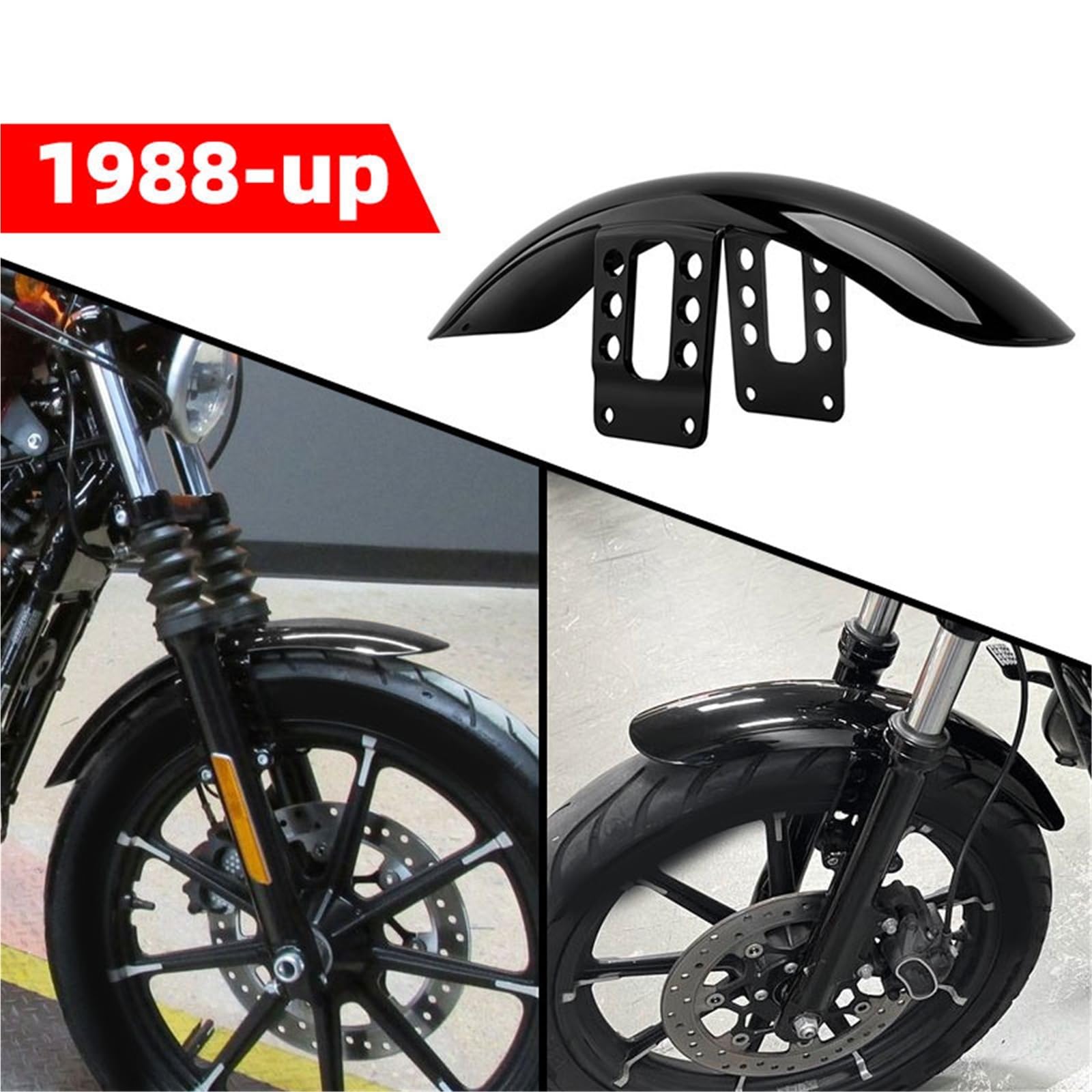 Moto Parafango Anteriore Copertura Della Protezione Nero Lucido Accessori Per Harley Sportster Ferro 1200 XL 883 XL1200 48 72 1988-up