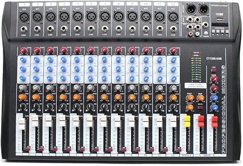 Miniatura 10 de Mezclador de audio de 10 canales consola de mezcla de sonido mezclador de audio profesional Phantom Power sistema de consola de DJ con tarjeta de