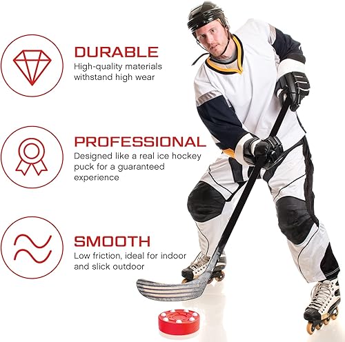 Miniatura 10 de Deekin Hockey Puck Street Hockey Puck Roller Hockey Puck Multifuncional Pelotas de hockey Novedad Juego de hockey para interiores y exteriores,