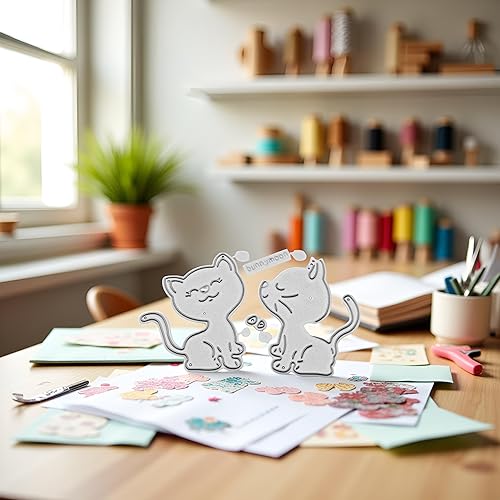 Miniatura 4 de Troqueles de corte de gatos para hacer tarjetas, plantillas de corte para álbumes de recortes, álbum de fotos, troqueles de papel decorativo para