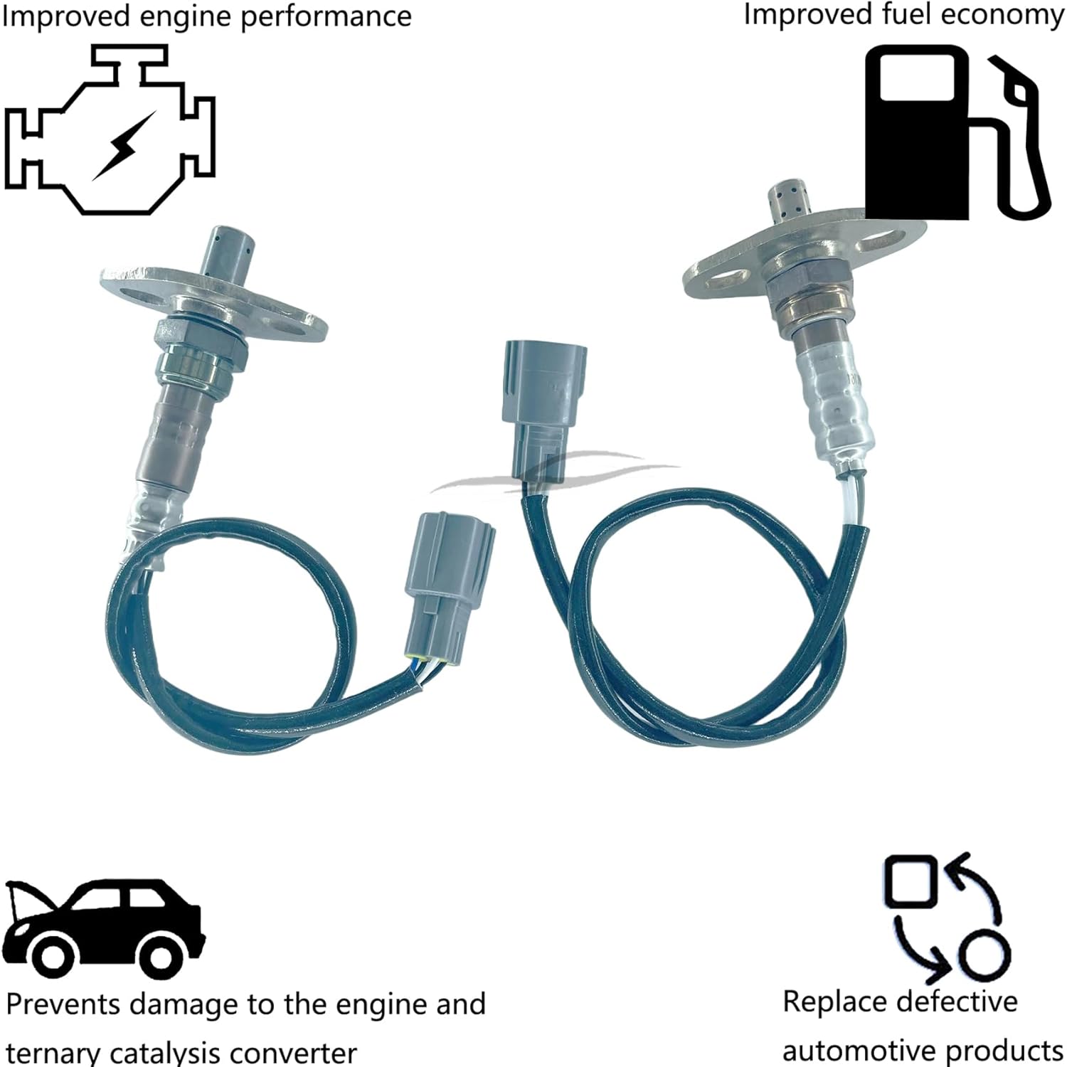 Dropwater 1 Pair Upper+ Under O2 Sensors Replacement for Toyota 2000 2001 2002 2003 2004 Tundra 3.4L Auto Trans,Replaces#234-9001 234-4161,Set of 2pcs