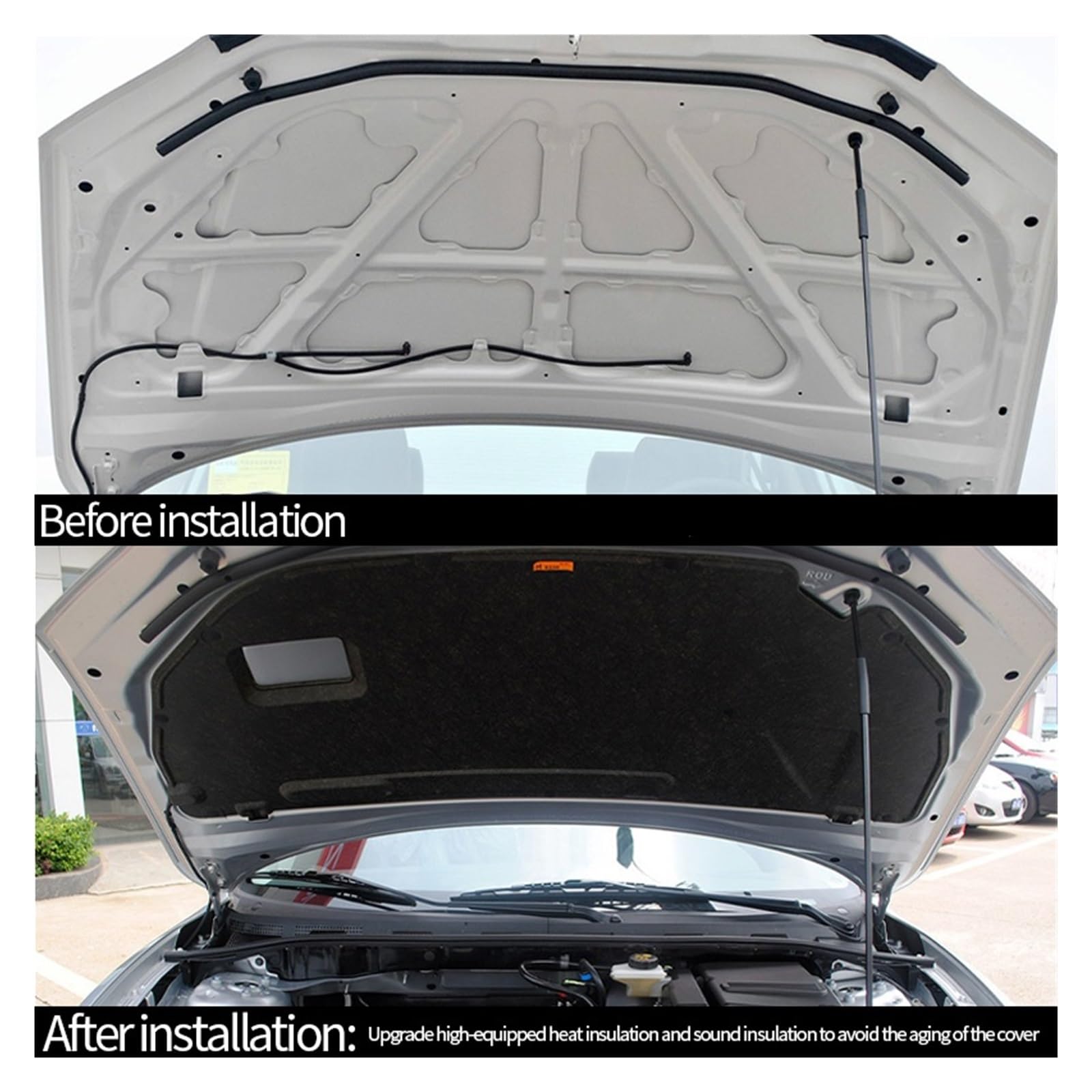 Hood Sound & Heat Insulation Liner For Mazda 3 Sedan (2006-2013) – Engine Bay Heat Shield To Reduce Cabin Temperature & Noise