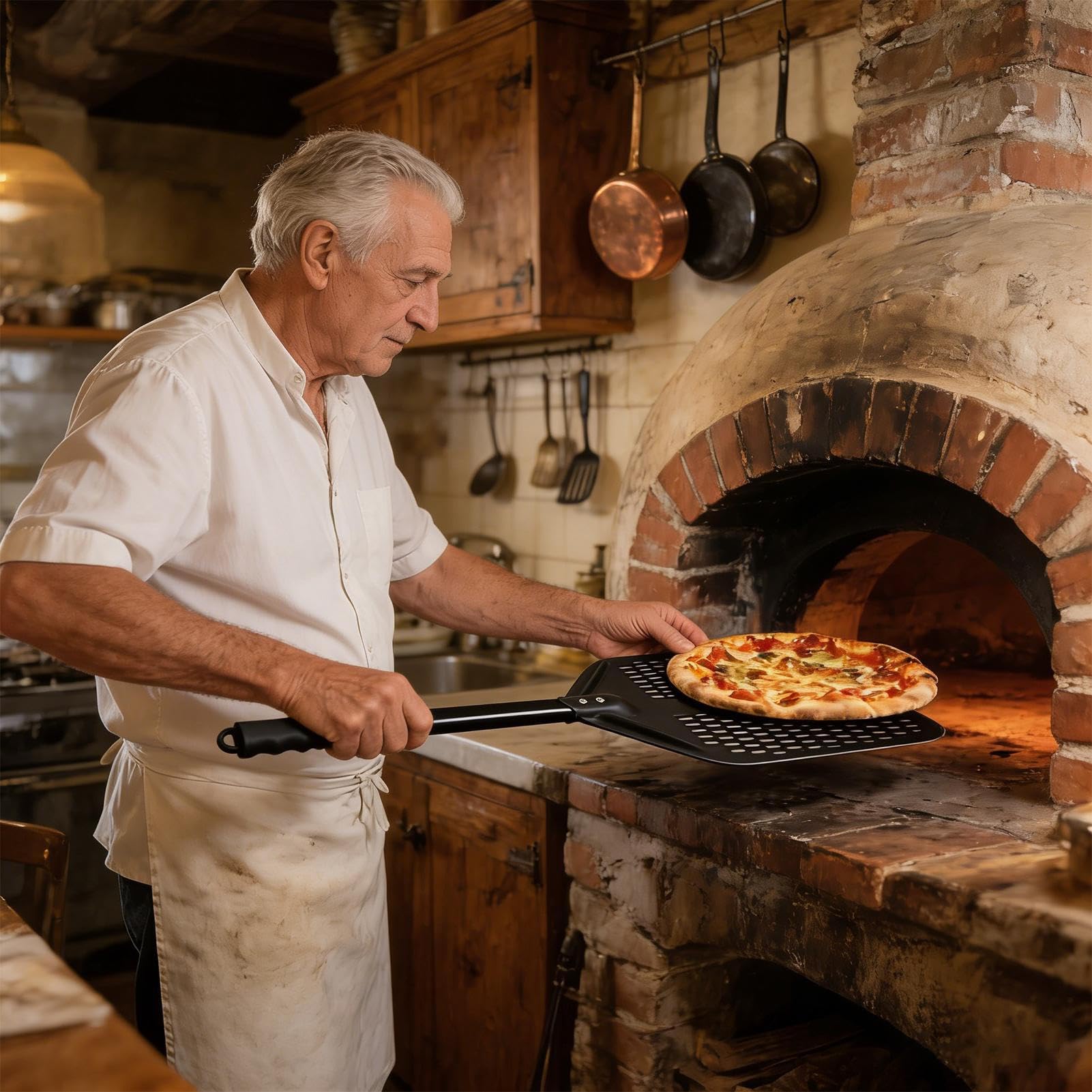 Łopatka Do Pizzy Metalowa Szufla Akcesoria Piekarnicze | Obrotowa Pala Do Pizzy Dla Piekarników I Grillów Ogrodowych Dla Przygotowywania Ciasta Chleba W Kuchni