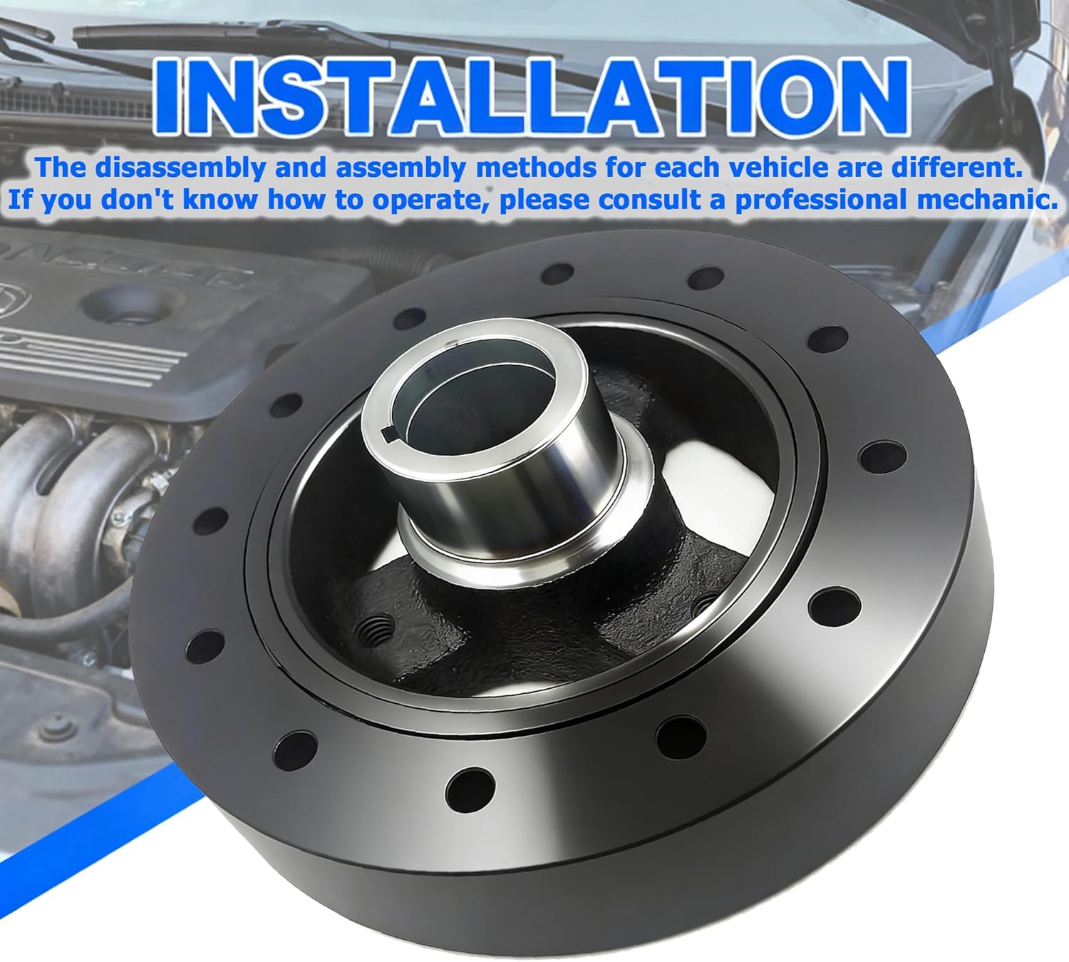 594-012 Harmonic Balancer Crankshaft Pulley for Chevrolet Biscayne Blazer C10 C20 C30 Pickup G10 G20 G30 Corvette Chevelle GMC C15 C1500 K25 K2500 Suburban Pontiac Oldsmobile 14097258, 12551537