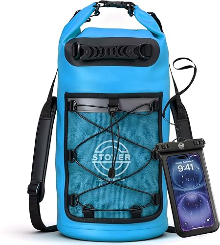 Miniatura 10 de STOVER 5/10/25/30/40/55L Waterproof Dry Bag- Roll-Top Backpack w/Phone Case- Kayaking, Hiking, Camping, Boating- Men/Women 30L Verde (con funda para