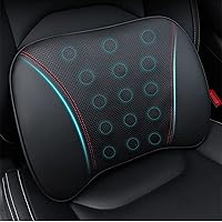 Vista 4 de Almohada de apoyo para asiento de automóvil, almohada de cuero de espuma viscoelástica, cojín de apoyo lumbar, cojín de respaldo para silla