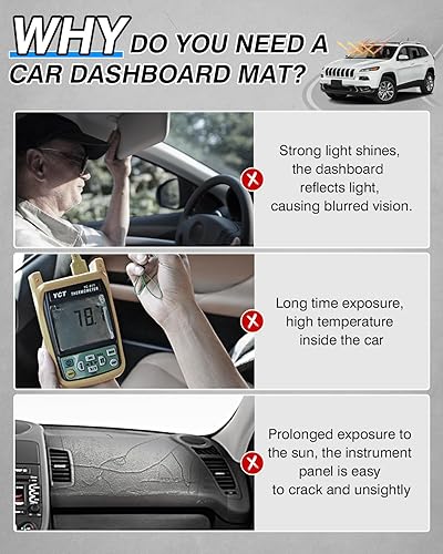 Miniatura 221 de Cartist - Funda de salpicadero, alfombrilla antideslizante, protector de rayos ultravioleta, antirreflejos