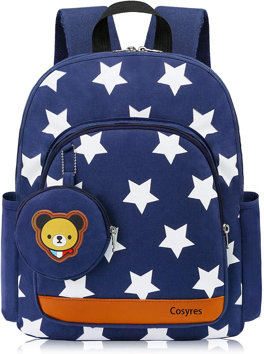 Cosyres Star Toddler Kids Backpack Rucksack for Boys/Girls Kindergarten Backpack for Nursery, Small, Dark Blue
