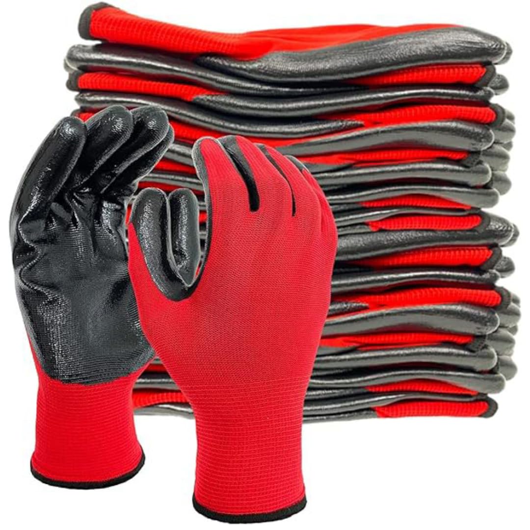 Nylon Latex Coated Safety Hand Protection Work Gloves Industrial Material Handling Mechanical Risk Cleaning Car Wash Pet Care Grooming Agriculture Safety Hand Gloves
