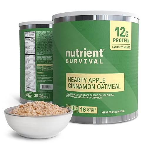 Nutrient Survival MRE Avena, manzana y canela abundante, suministros de preparación liofilizada y suministro de alimentos de emergencia, 40