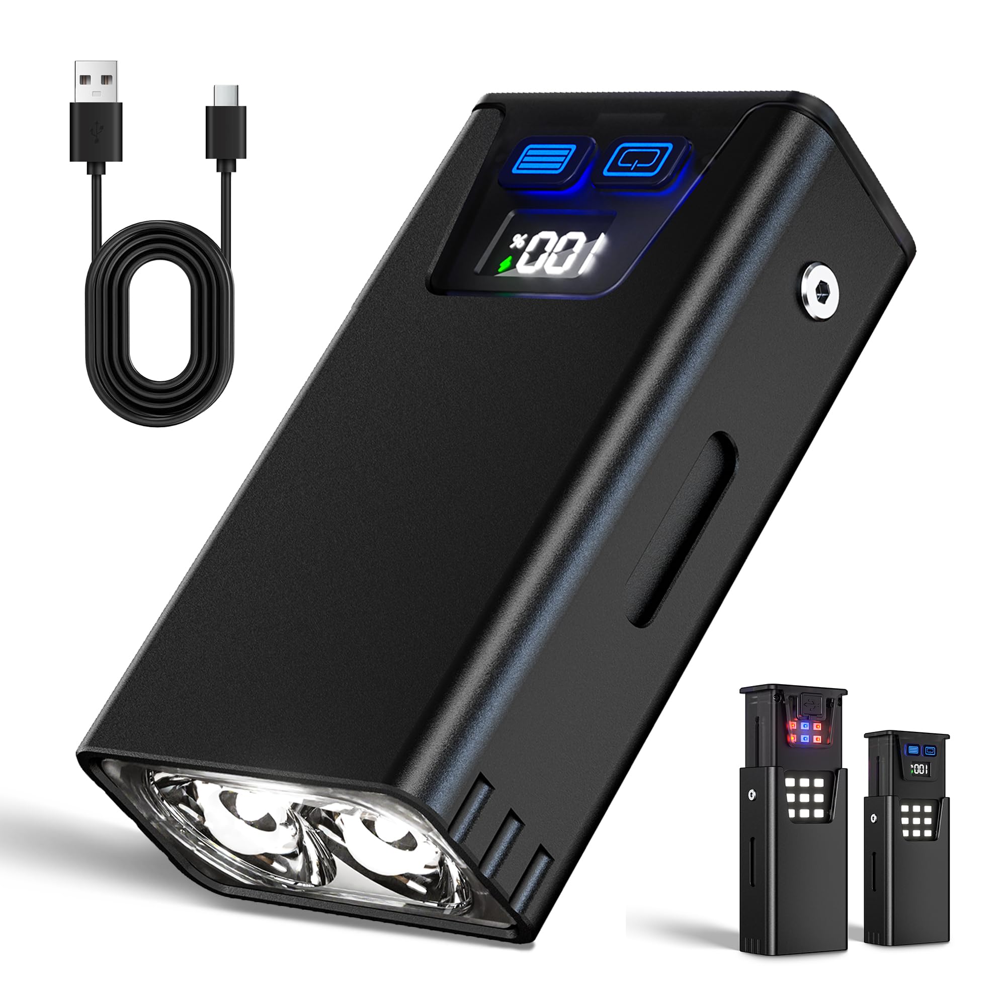 Rechargeable EDC Flashlight 1200 Lumens，Mini Flat LED Flash Light with Magnetic Base，USB-C Charging Pocket Flashlight,8 Modes Flashlight,IPX6