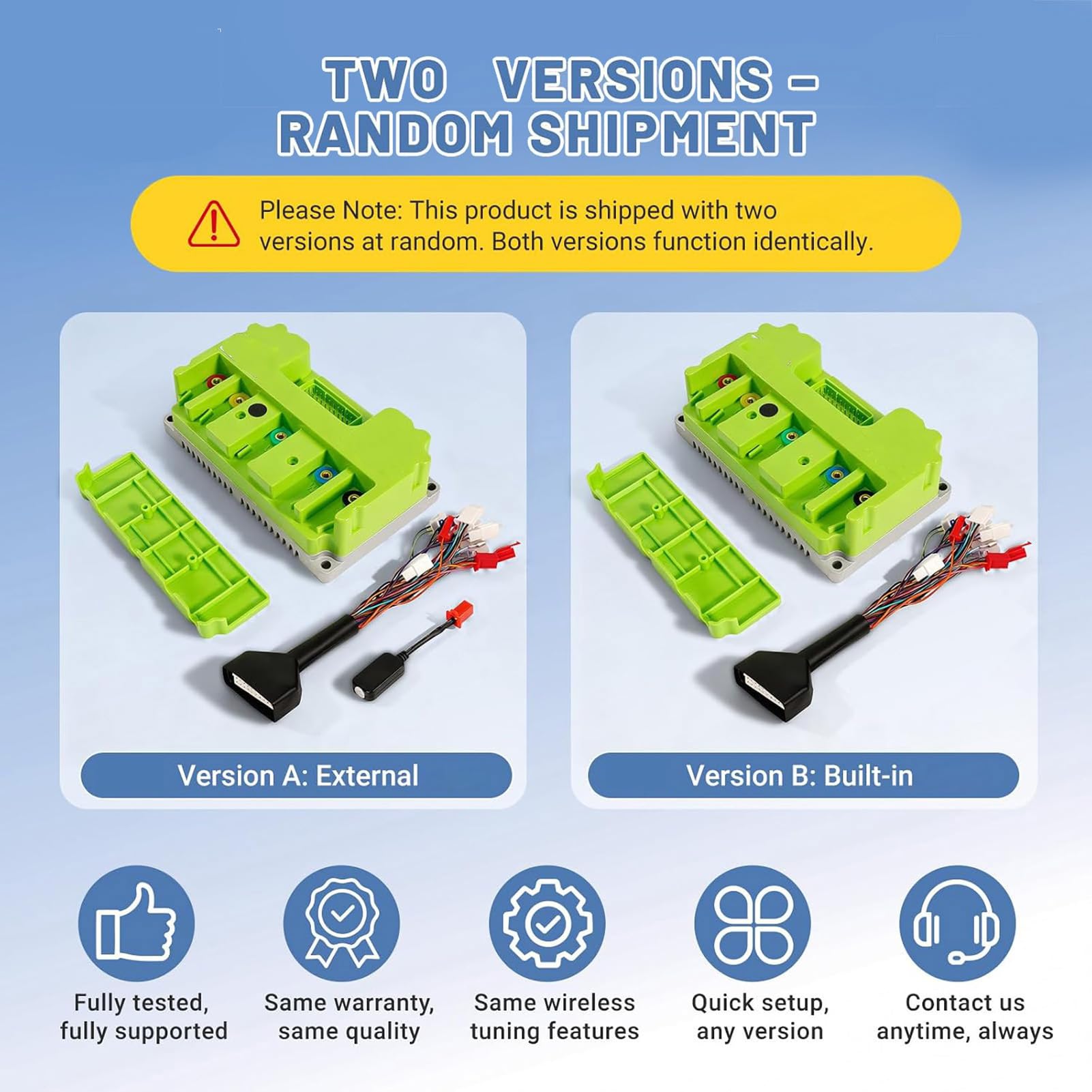 Luocute Controlador de Motor sin Escobillas, Programable 72V 50A