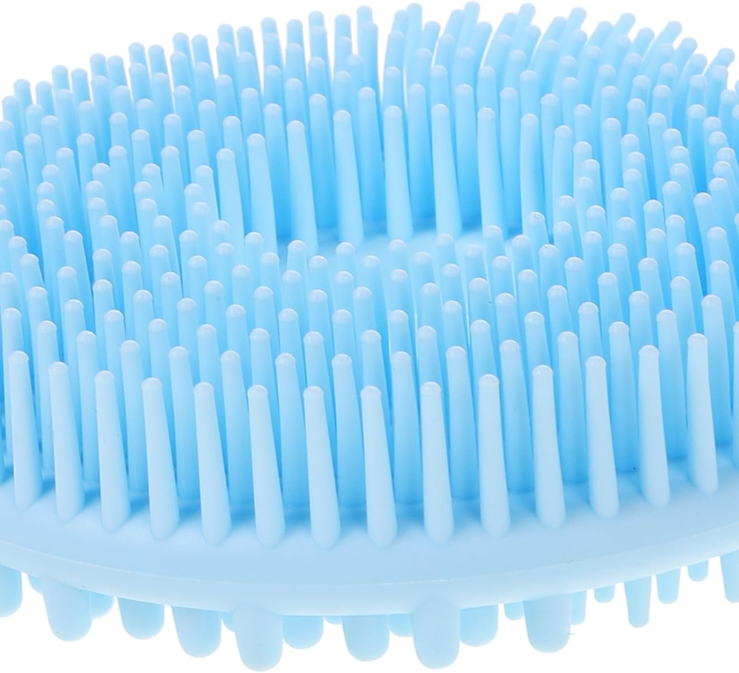Exfoliating Silicone Bath Scrubber with Long Handle, Dual-use Soft Bristle Body Brush for Back Cleaning and Massage, Blue Back Scrubber for Men and Women