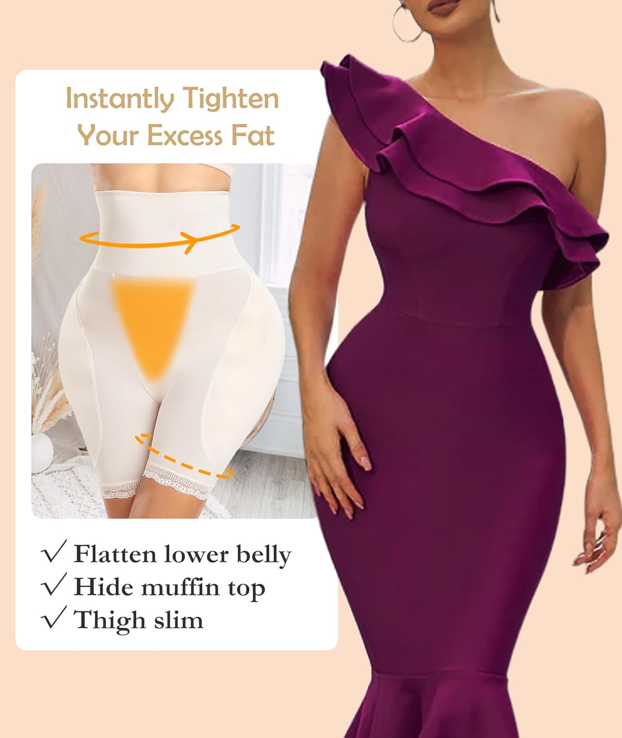 Women's Shapewear Hip Pads Body Shaper Tummy Control Butt Lifter High Waist Hip Enhancer Booty Lifting Panties - Image 4