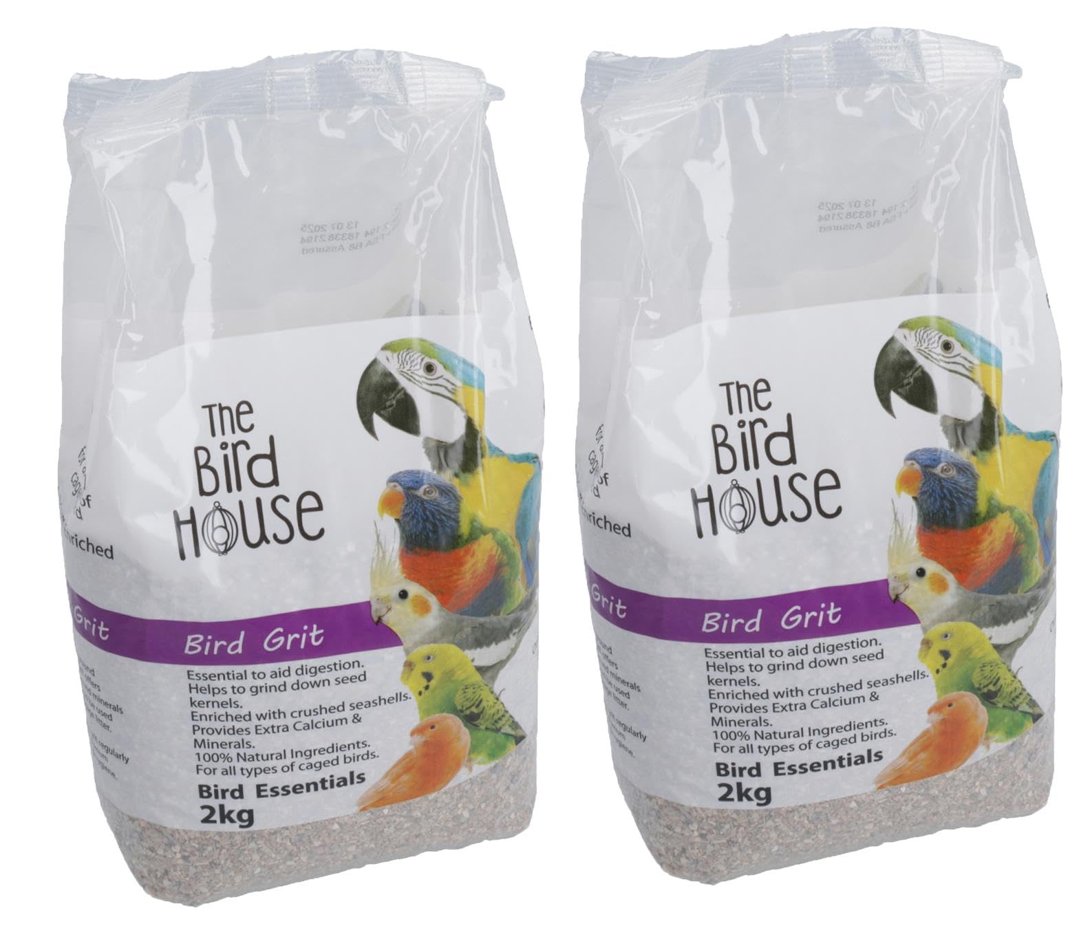 Litière pour cage à oiseaux 2 kg avec huîtres moulues calcium et minéraux Lot de 2