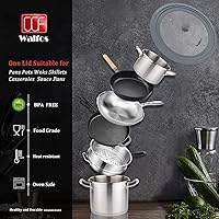 Vista 9 de Universal Lid for Pots, Pans and Skillets - Walfos Tempered Glass Pan Lid with Heat Resistant Silicone Rim, BPA Free Large Pot Lids Fits 8" to 12