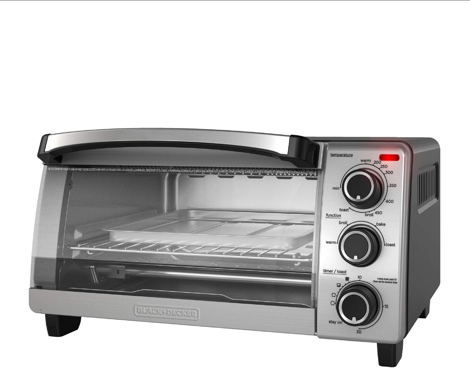Black & Decker™ 4-Slice Toaster Oven fits 9" Pizza, Grey