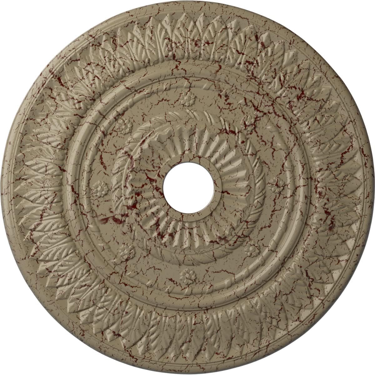 Ekena Millwork CM26LFGDC Leaf Ceiling Medallion, Gobi Desert Crackle, 26-3/4" x 3-5/8" x 1-1/8"
