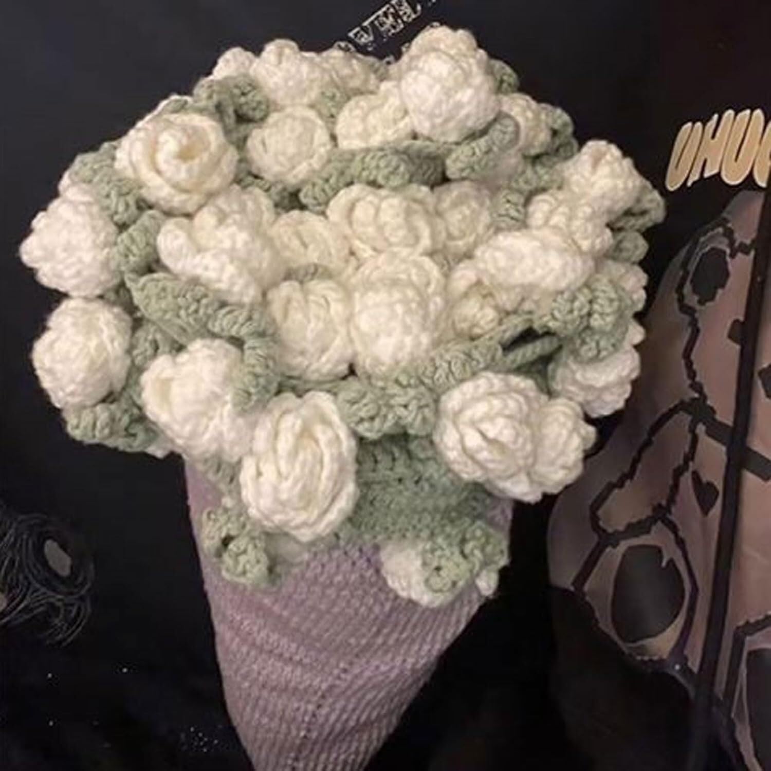 Amazon｜かぎ針編みの花束ブランケット 花 バラ ブランケット