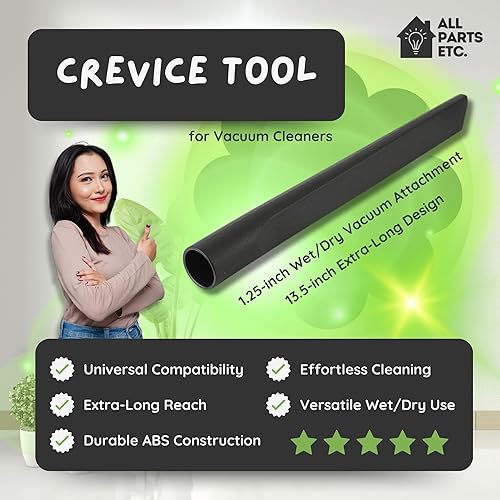 Miniatura 2 de ALL PARTS ETC. Herramienta de hendidura para aspiradora, accesorio de hendidura para aspiradora húmeda y seca de 1.25 pulgadas, longitud de 13.5
