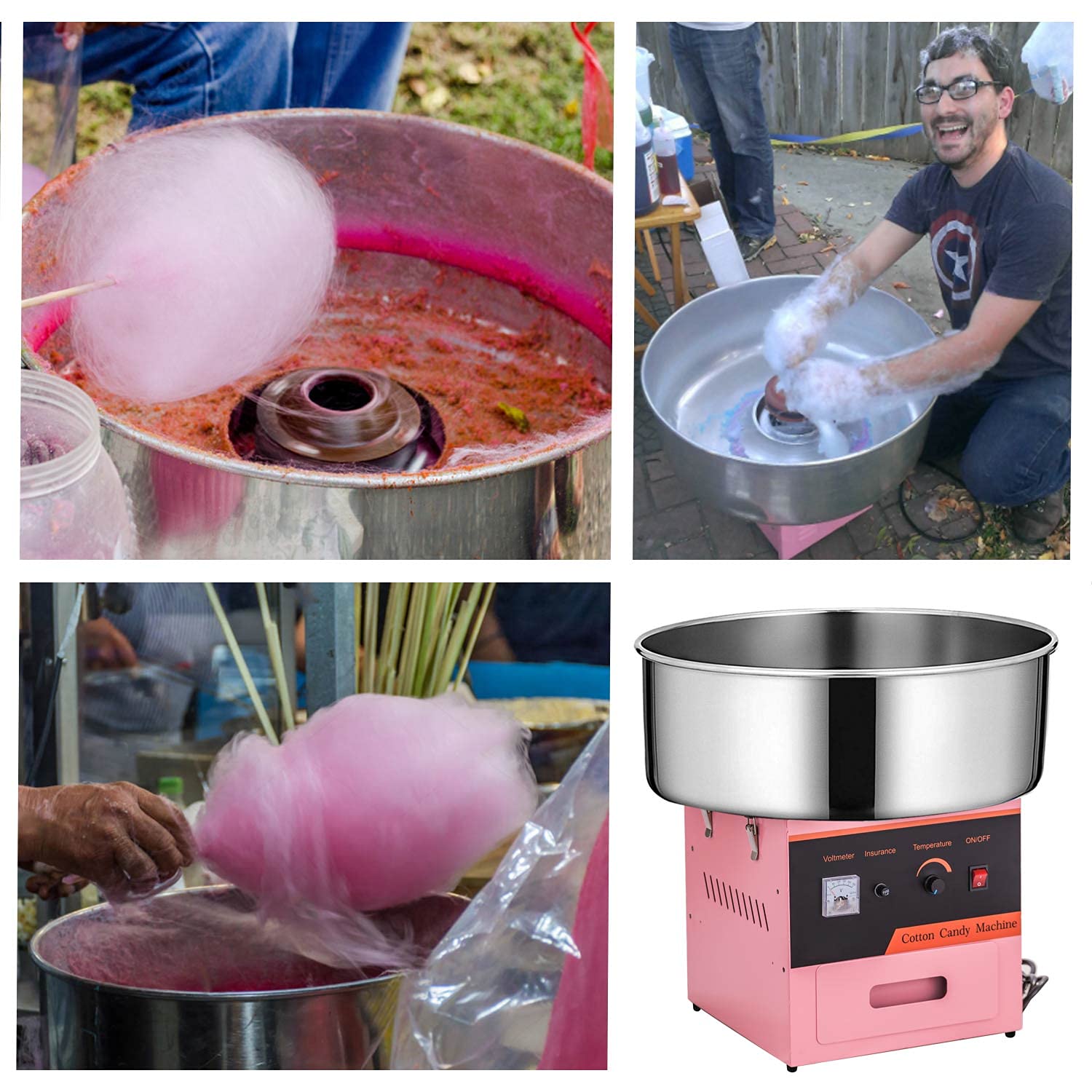 Amazon.com: Commercial Cotton Candy Machine Electric Cotton Candy