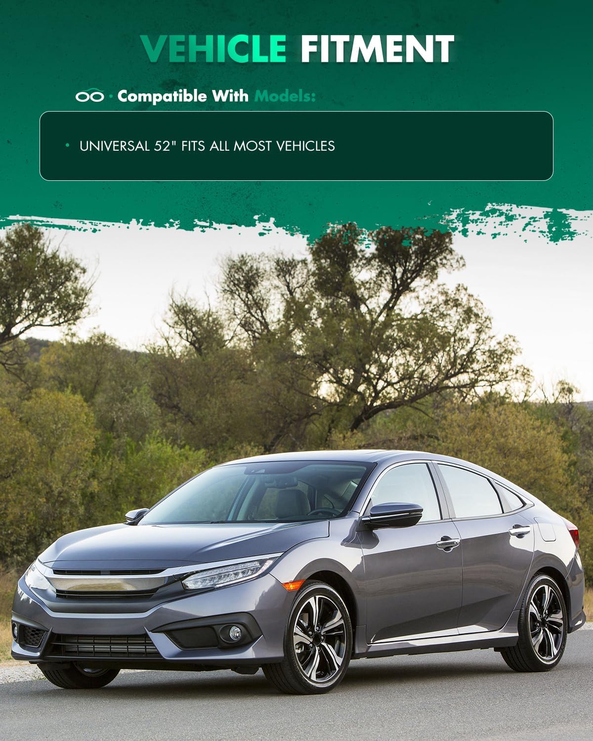 SCITOO Spoiler Wing GT Style Universal 52" ABS Glossy Carbon Look Rear Trunk Spoiler Wing