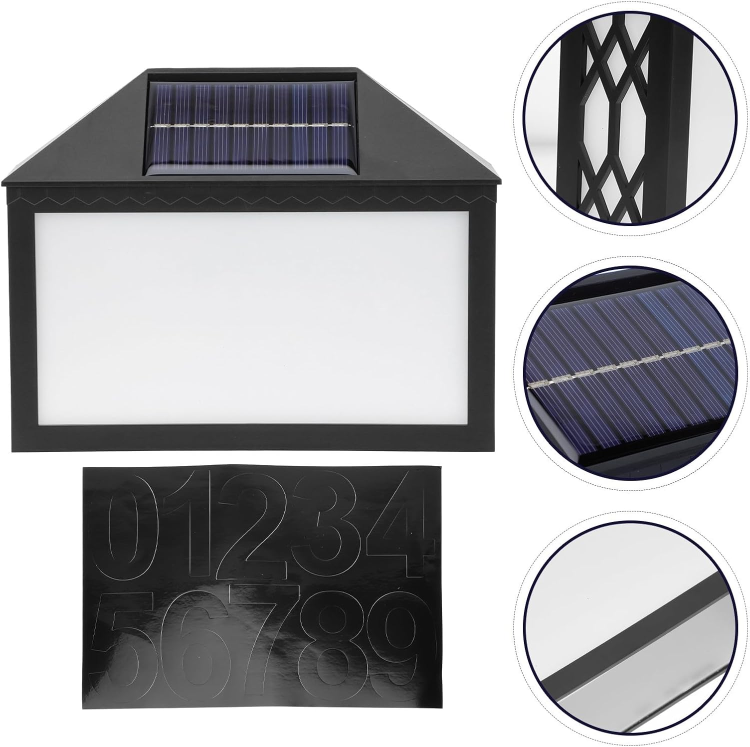 Toddmomy Solar Doorplate Light with LED Bright Number Letter Stickers Outdoor Solar House Number Lamp for Wall Ground Installation Easy No-wire Setup Solar-powered Address Sign Illuminates
