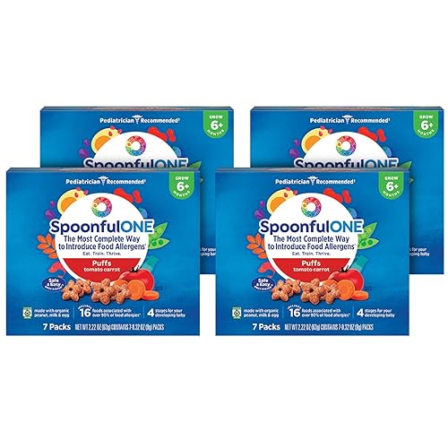 Miniatura 8 de SpoonfulONE Puffs de introducción temprana de alérgenos  Snack de alimentación inteligente para un bebé o bebé de 6 meses  Certificado orgánico