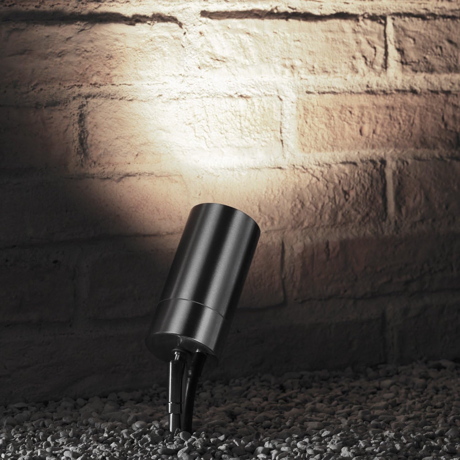 Auraglow Garden Spike Light Mains Powered, Outdoor GU10 Spotlight, Stainless Steel IP44 Weatherproof Ground Spike Uplighter for Pathway, Patio, Decking and Lawn, 5W LED Bulb Included, Cool White