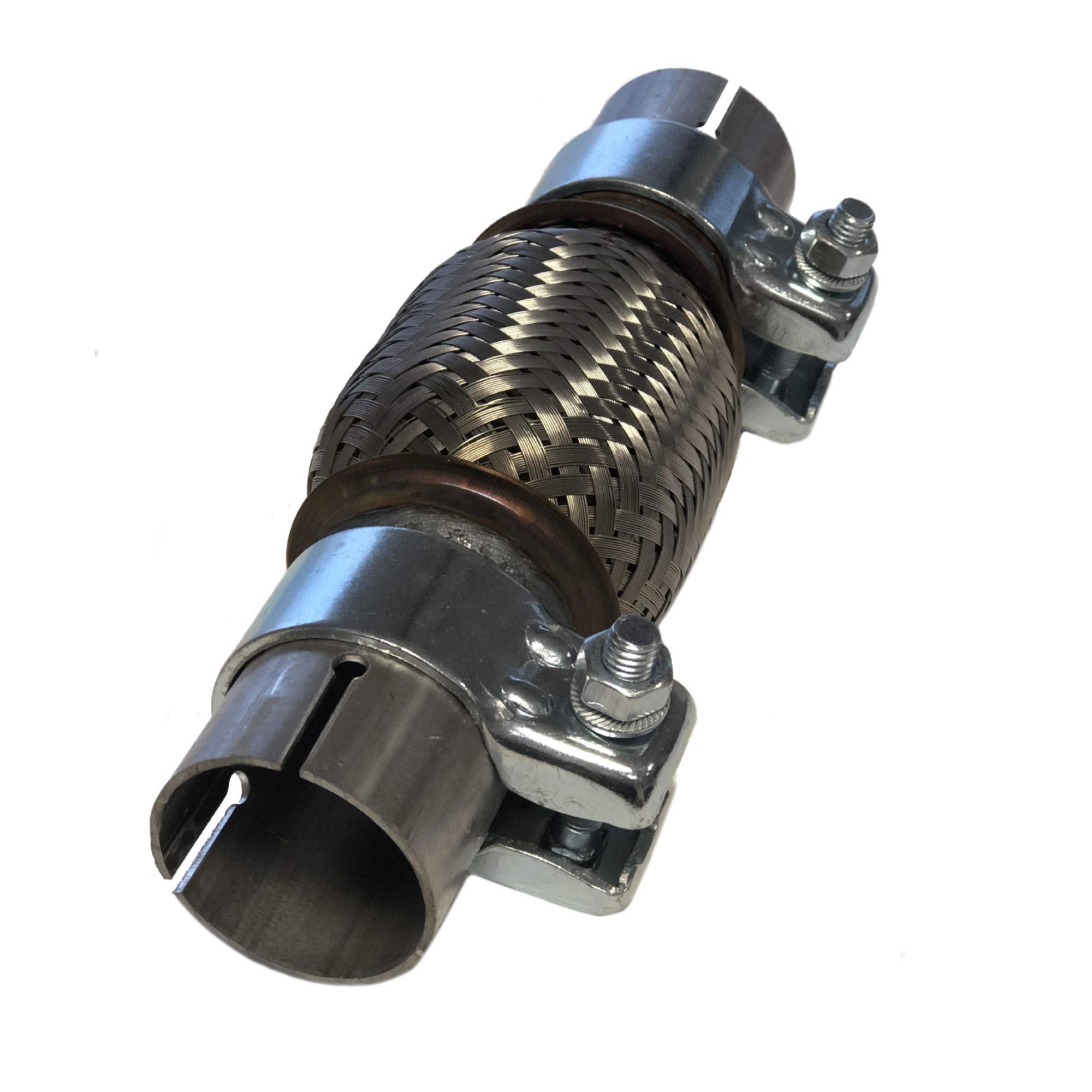 ECD Germany Tuyau Flexible Universel - 45 X 150/270 Mm - Avec 2 Colliers - En Acier Inoxydable - Interlock - Montage Sans Soudure - Tuyau Ondulé Système D'échappement