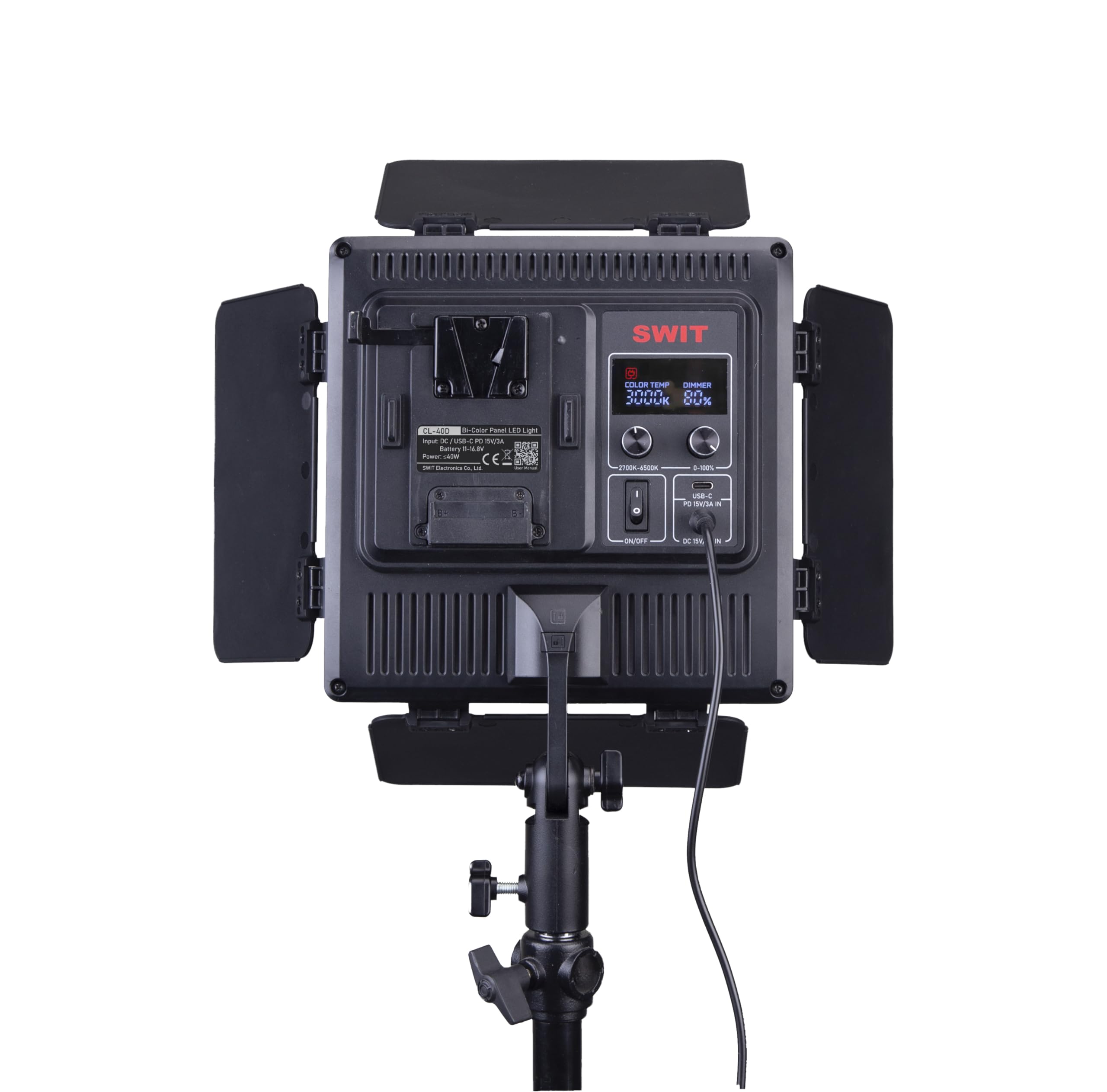 SWIT 40W 小型ポータブルバイカラーSMD LEDパネルライト Amazon | SWIT 40W ウルトラポータブル 2 色パネルライト | SWIT