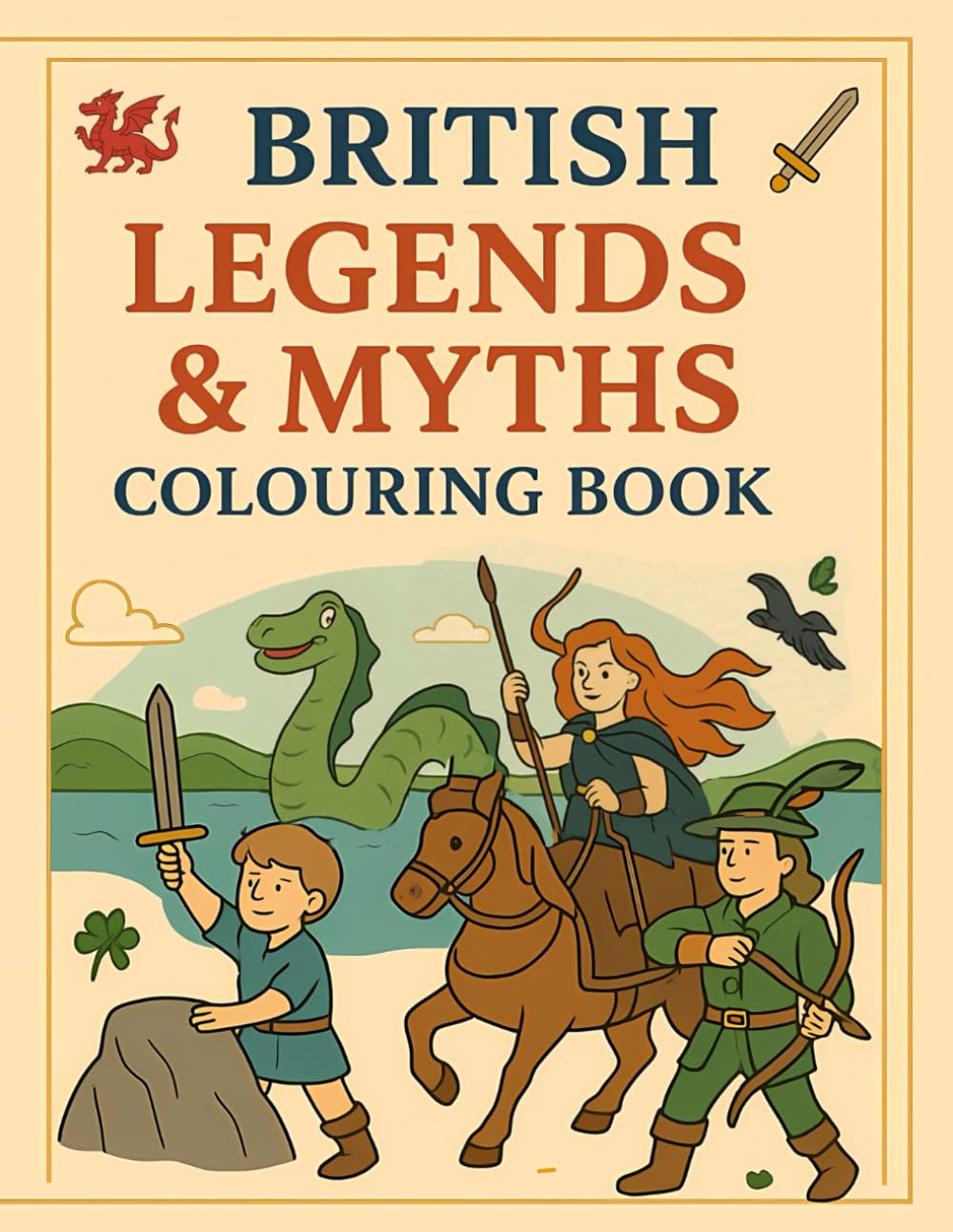 British Legends & Myths Colouring Book: Fun & Educational Colouring Pages for Ages 5-9