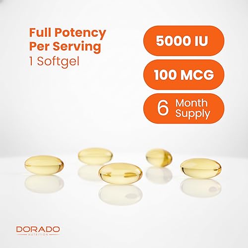 Miniatura 8 de Suplemento de vitamina D3 K2 (180 cápsulas blandas) Vitamina D3 K2 5000iu100mcg - Suplemento con D & K - Apoya la salud ósea e inmune para adultos -