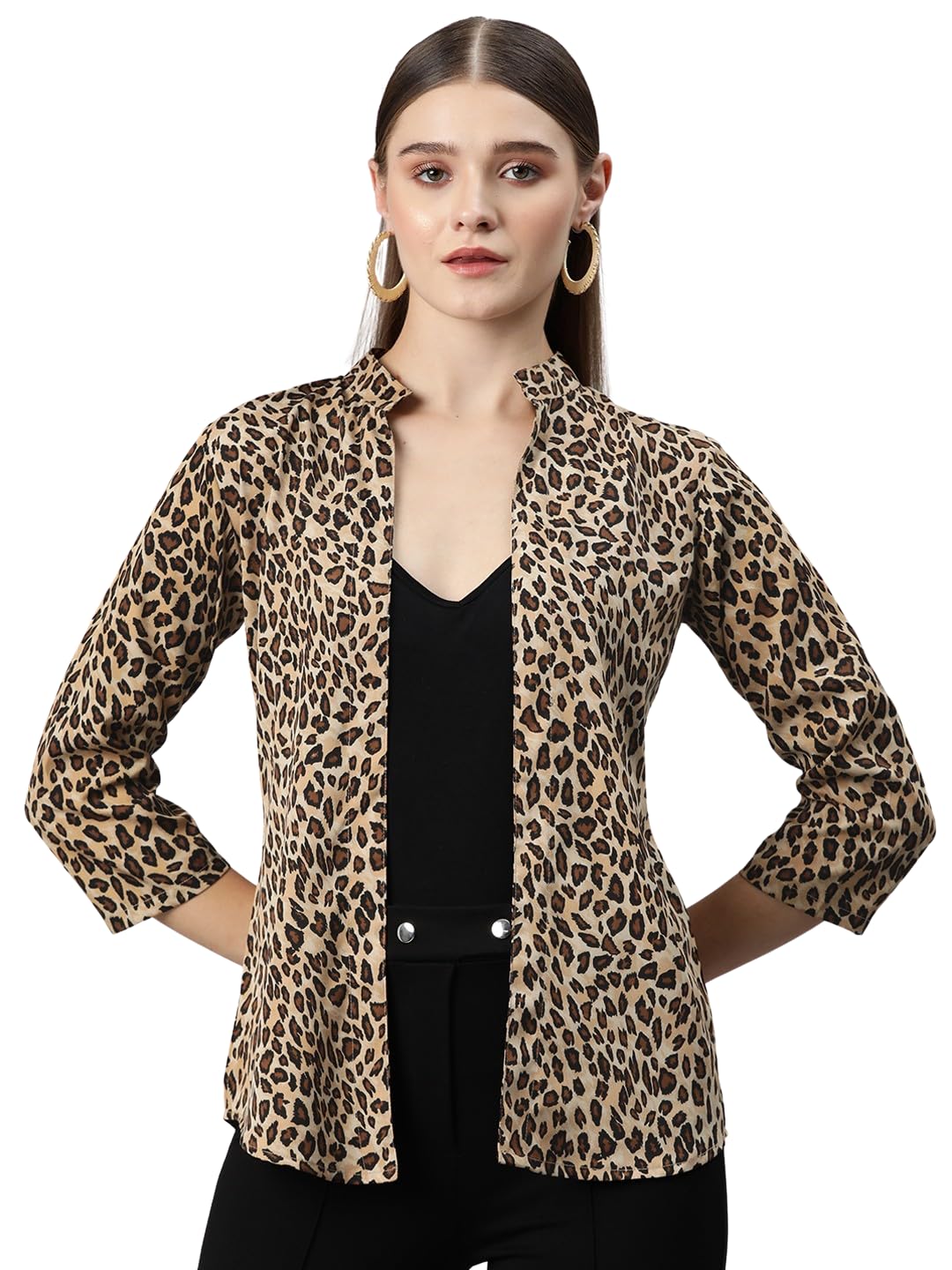 Animal Printed Open Front Shrug-image-15