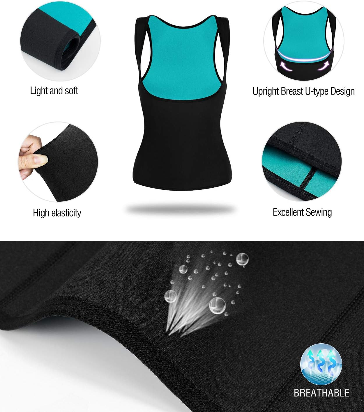 NonEcho Women Neoprene Sweat Vest for Women Sauna Suit Hot Sweat Waist Trainer Vest Slimming Body Shaper - Image 4