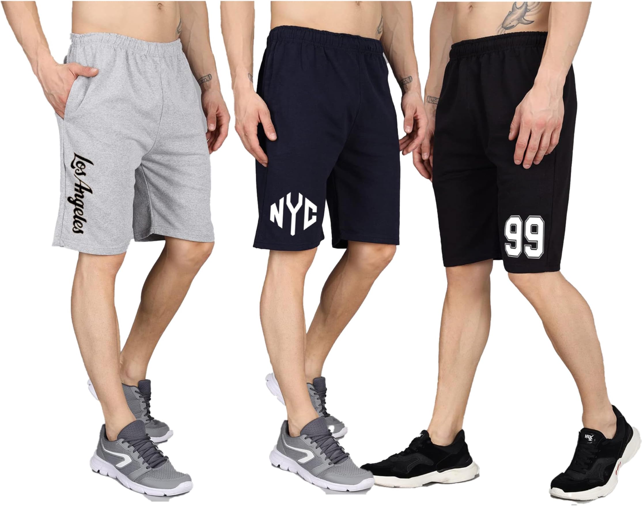 TrillionPrinted Shorts for Men Combo (Pack of 3, Multicolour)