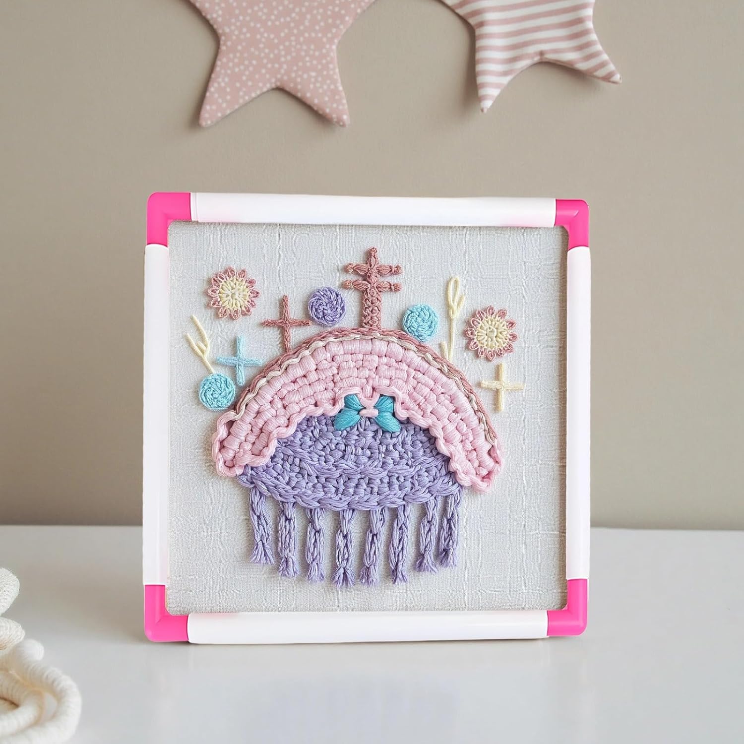 Stitch Frames, 2 Pcs Square Embroidery Hoops Set, 9.8 X 7.9 In And 13.8 X 9.8 In, Plastic Snap Frames With Corners, Sewing Tool For Quilting