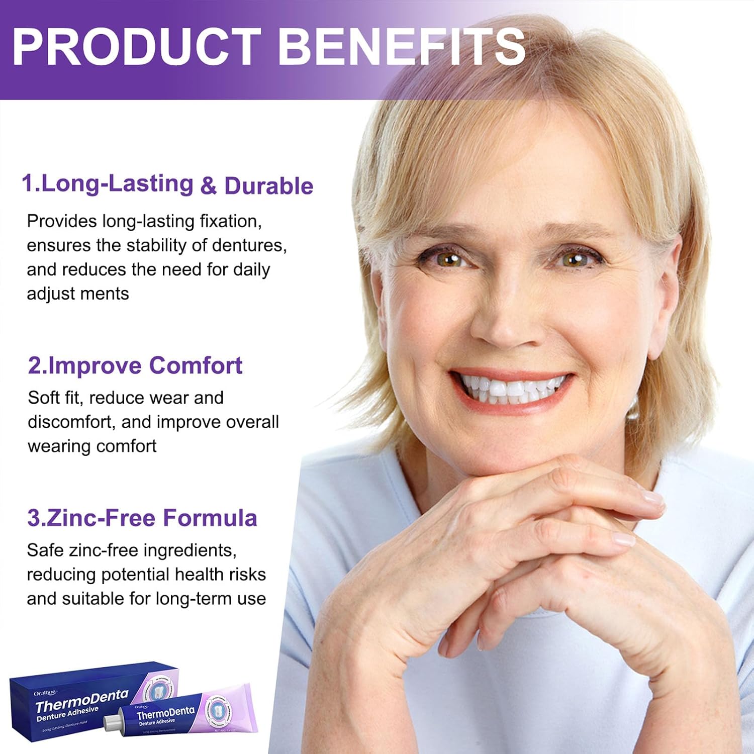 Comfort Seal Pro Denture Adhesive, Thermoplastic Denture Adhesive, Extra Strong and Durable Denture-Adhesive, Long Lasting Effect
