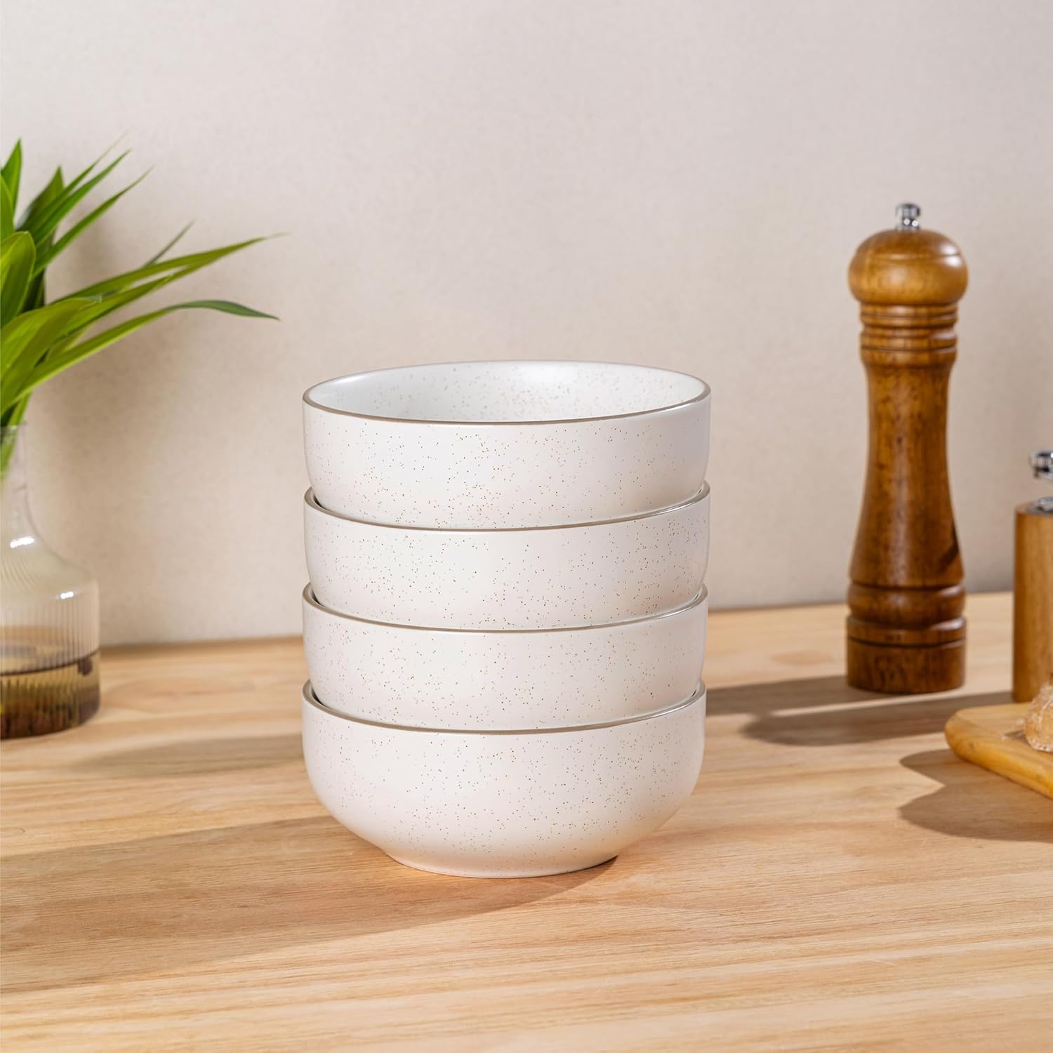 GBHOME Ceramic Cereal Bowls Set of 6 for Kitchen, 24oz Stoneware Soup Bowls Set for Cereal Soup, Modern Kitchen Bowls for Meal, Dishwasher & Microwave Safe