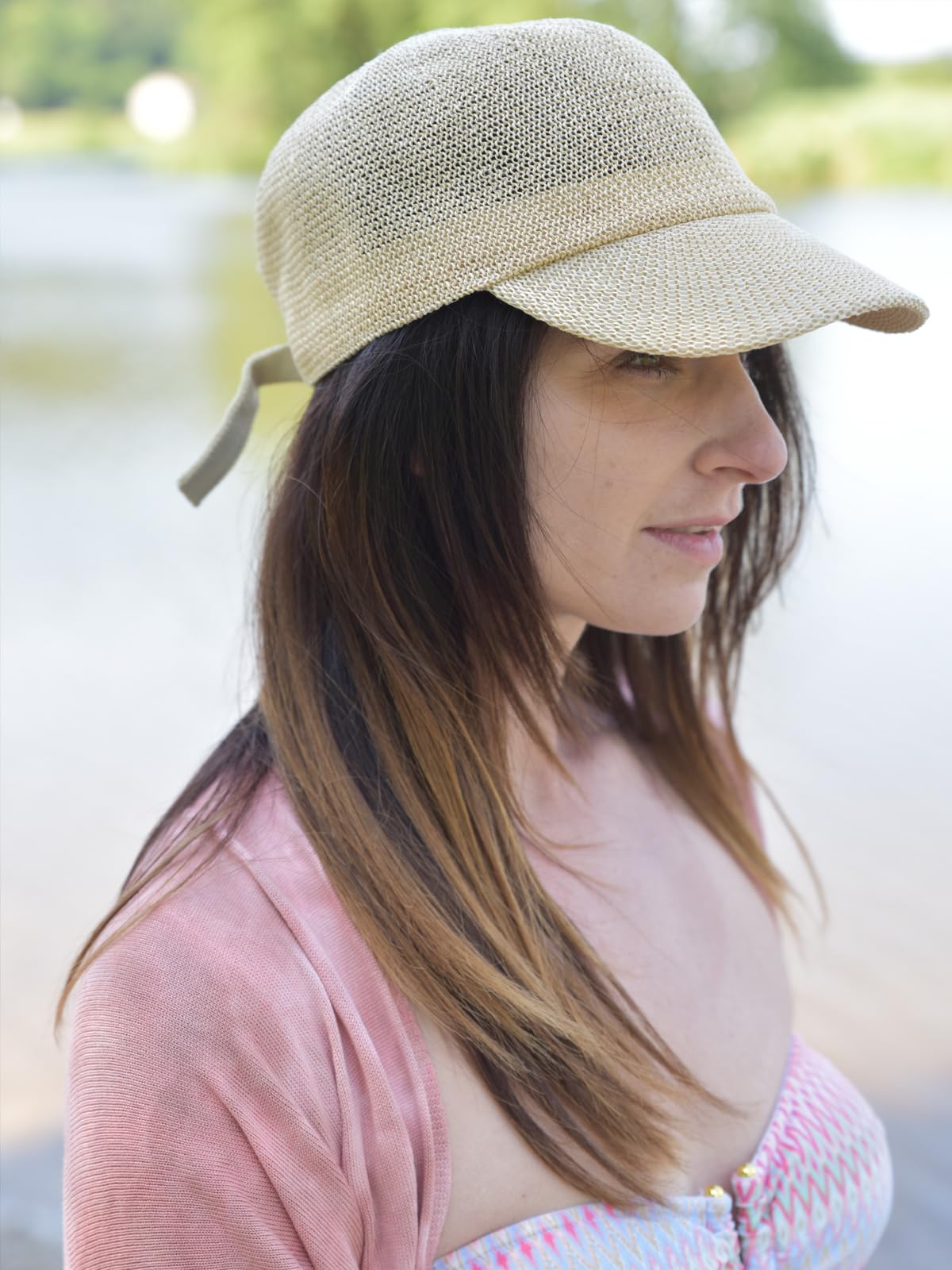 styleBREAKER Casquette en Papier de Paille Unie, Chapeau d'été léger avec Boucle métallique réglable, Casquette Unisexe avec Bandeau Absorbant pour Hommes et Femmes