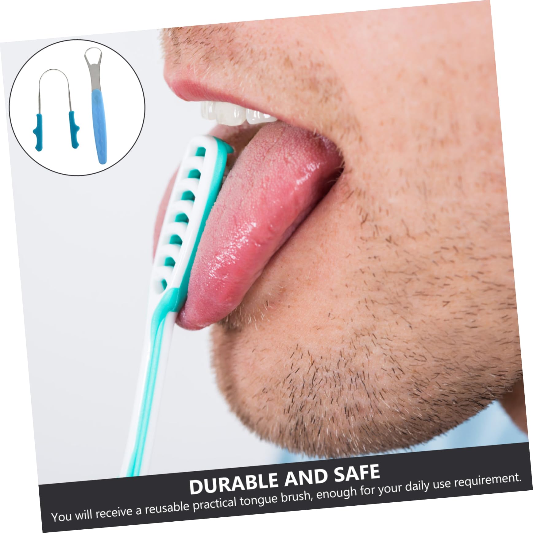 HOODANCOS 1 Set Oral Care Scraper Cleaning Brush Coating Reusable Coating Brush for Stainless Steel Blue