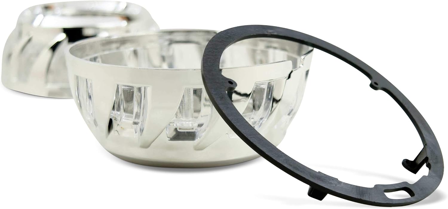 Morimoto Turbine Projector Shroud, Chrome Finish Bezel with Mounting Clips for Custom Projector Retrofits (1x S340)
