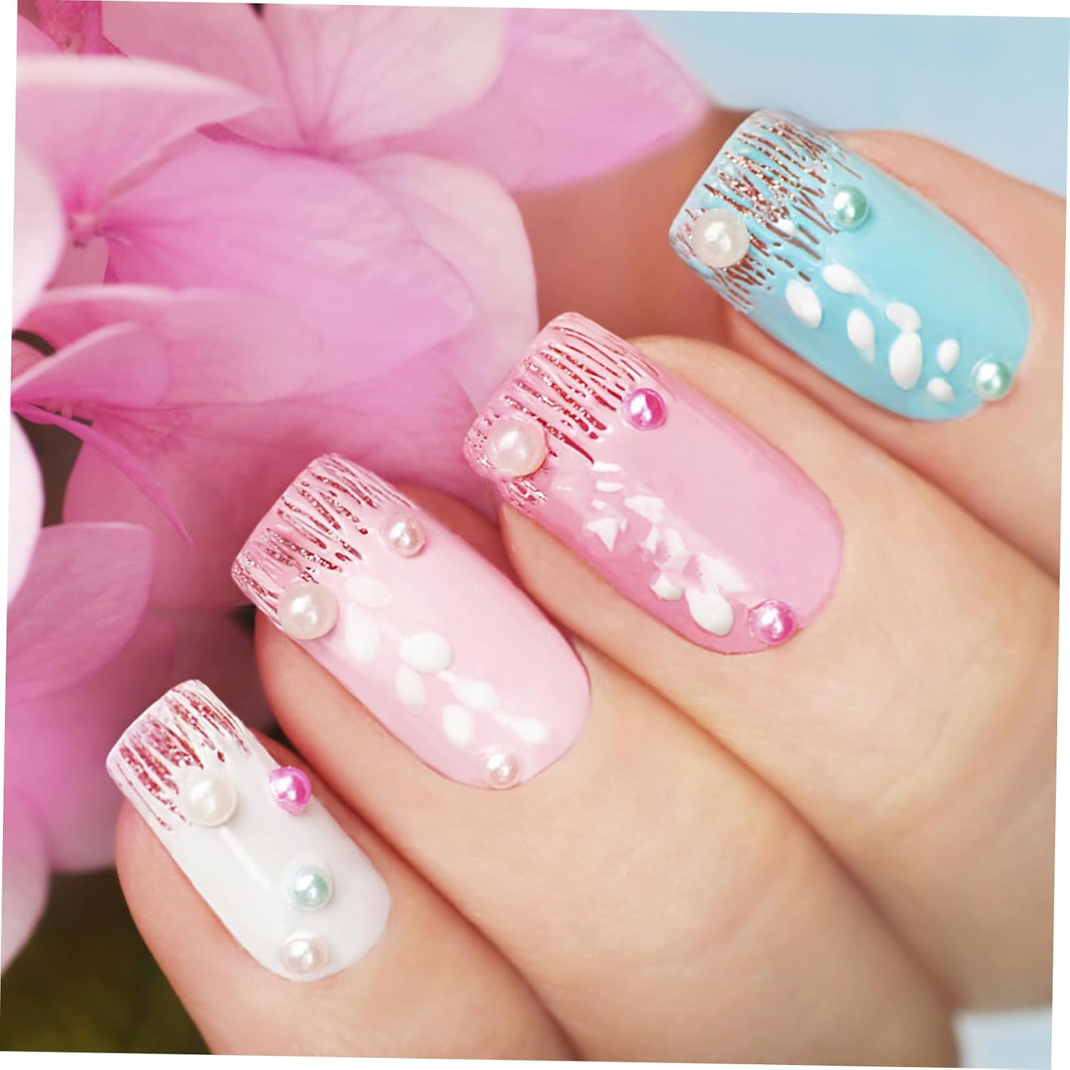 NOLITOY Nail Decor Charms Mermaid Bead for Creative Fingernail Designs Easy to Use Manicure Accessories for Girls
