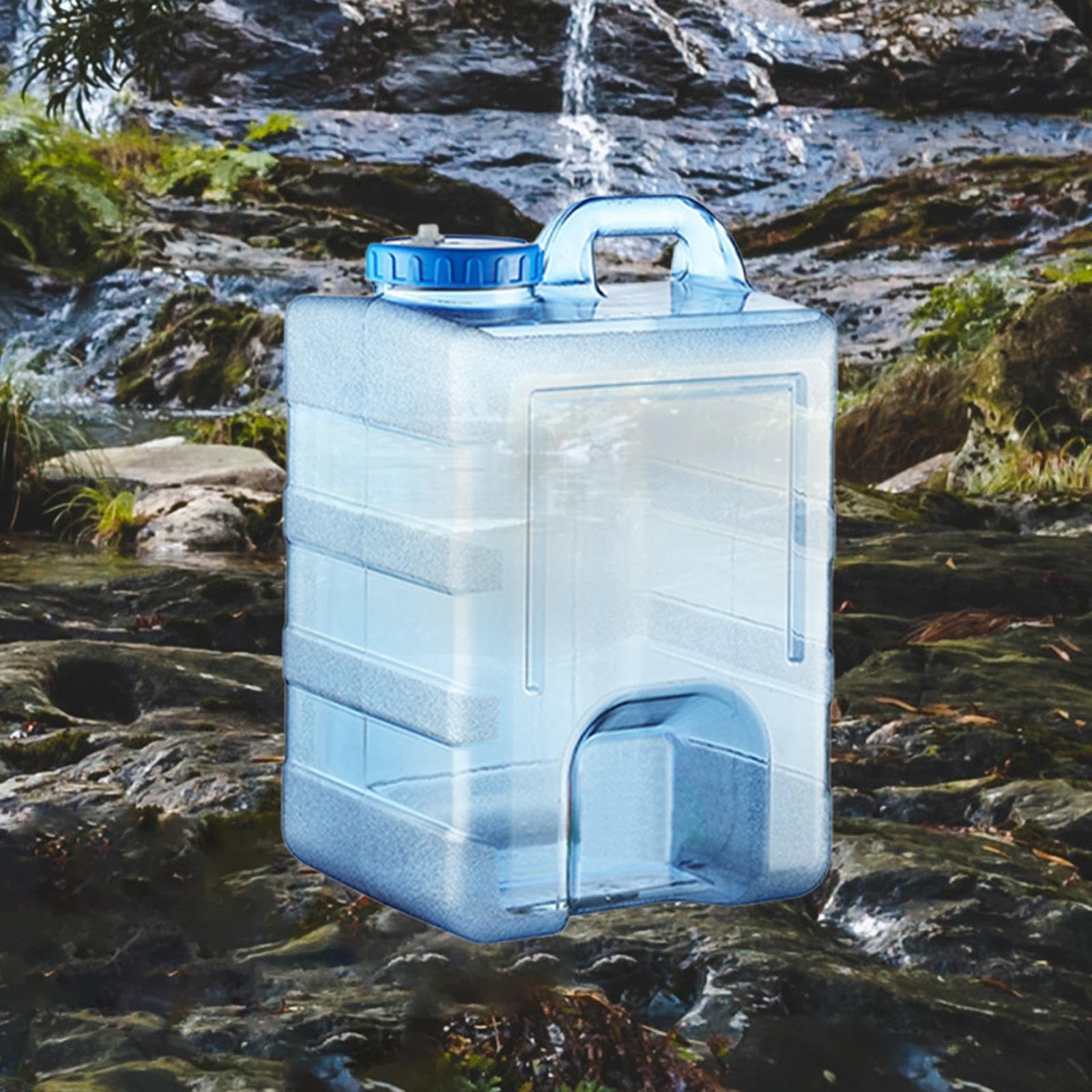 Botella Portátil para Agua Cubo Contenedor Depósito con Salida PC Alimentario Tapón Asa Resistente Adecuado para Camping Excursiones Viajes
