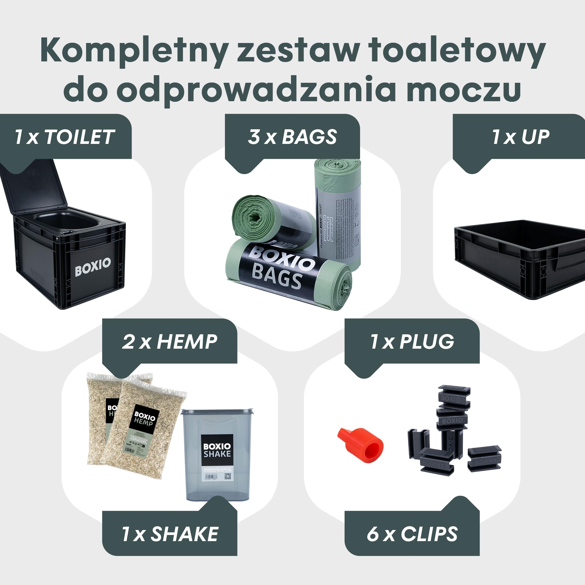 BOXIO - Toaleta, mobilna toaleta oddzielająca, kompaktowa, 40 x 30 x 28 cm, toaleta w podróży, na łódź, do ogrodu, czarna