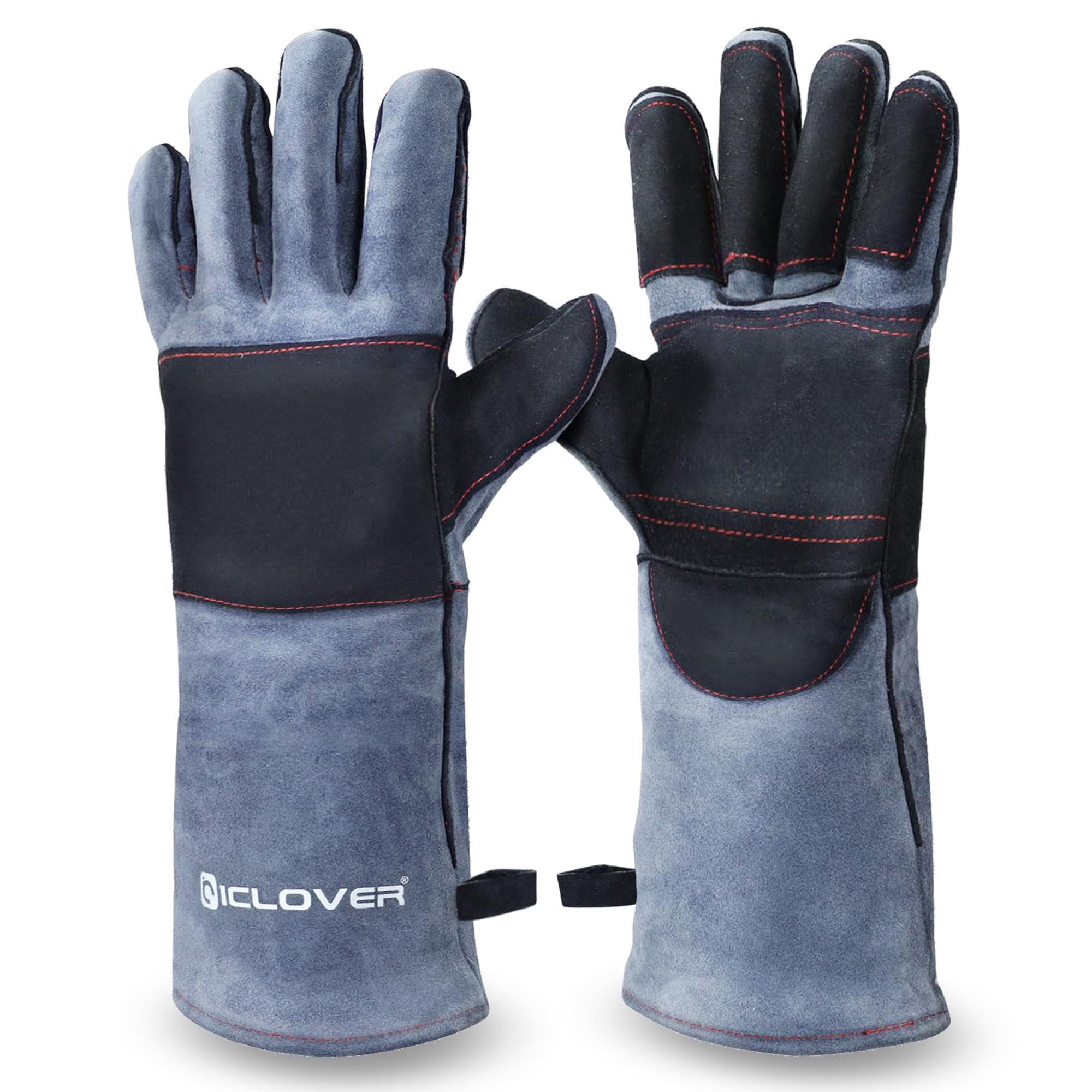 Animal Handling Gloves Snake Bite Proof, Double Leather Padding Reinforced Palm & Fingers Protection for Grabbing Snake Reptile Bird Falcon Handling, Cat Dog Training Anti Scratch - 16inch