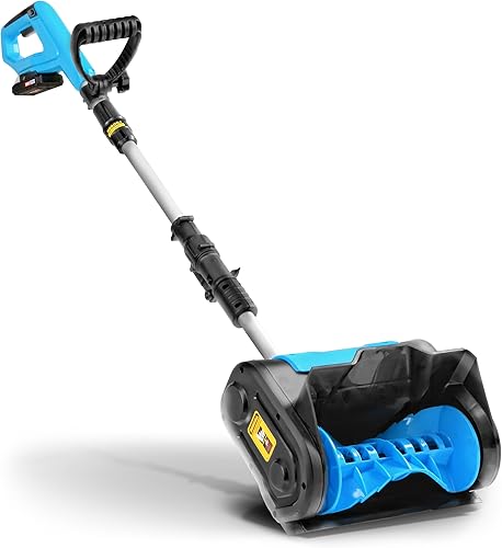 AlphaWorks Lanzador de nievepala eléctrica de mano CC inalámbrico 20 V batería extraíble ligero 10 x 5 pulgadas distancia de lanzamiento de 25 pies